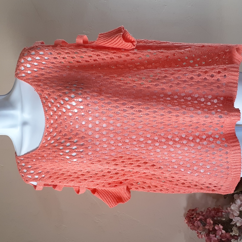 NWT Ya Los Angeles Cold Shoulder Sparkly Crochet Sweater